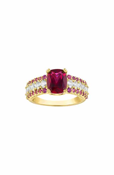 Lab Created Ruby Cushion Ring
