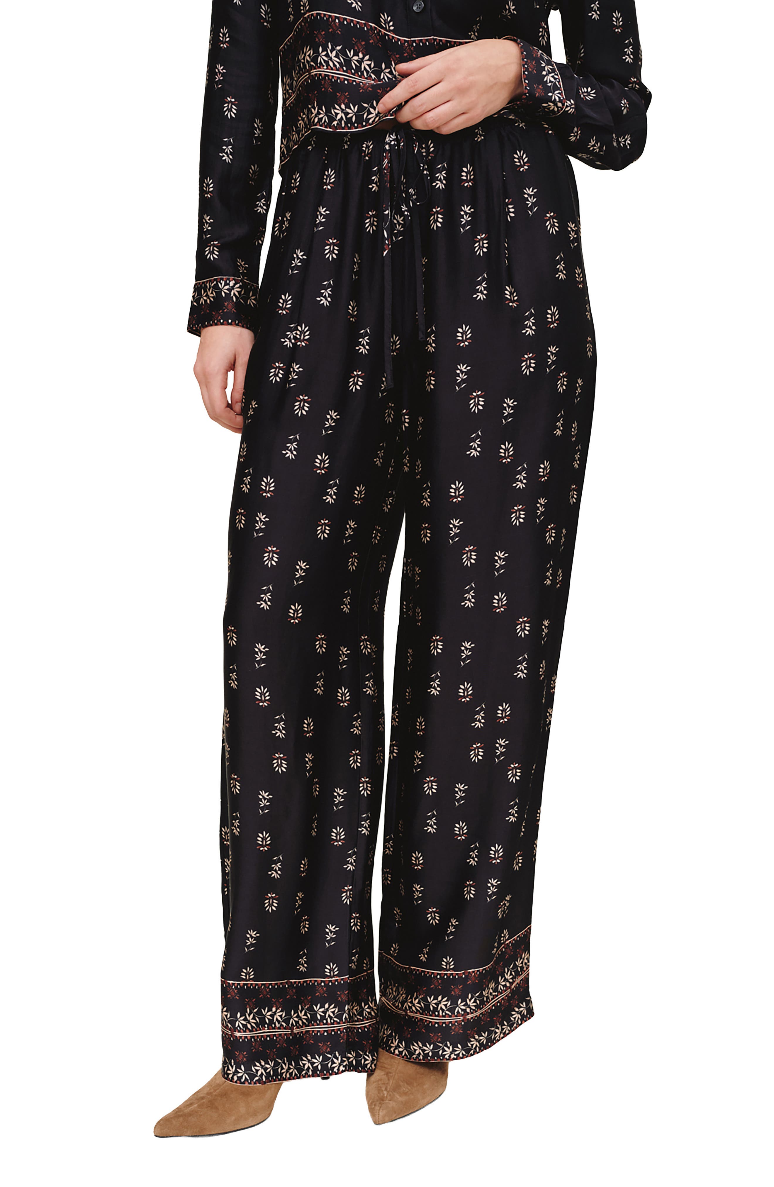 Bella Dahl Single Pleat Wide Leg Pants In Black