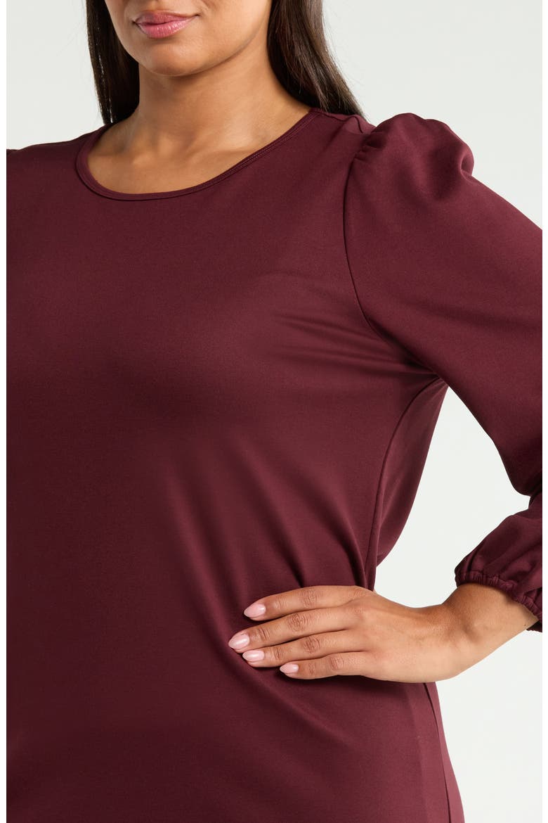 Puffed Sleeve Knit Top, Alternate, color, BAROLO