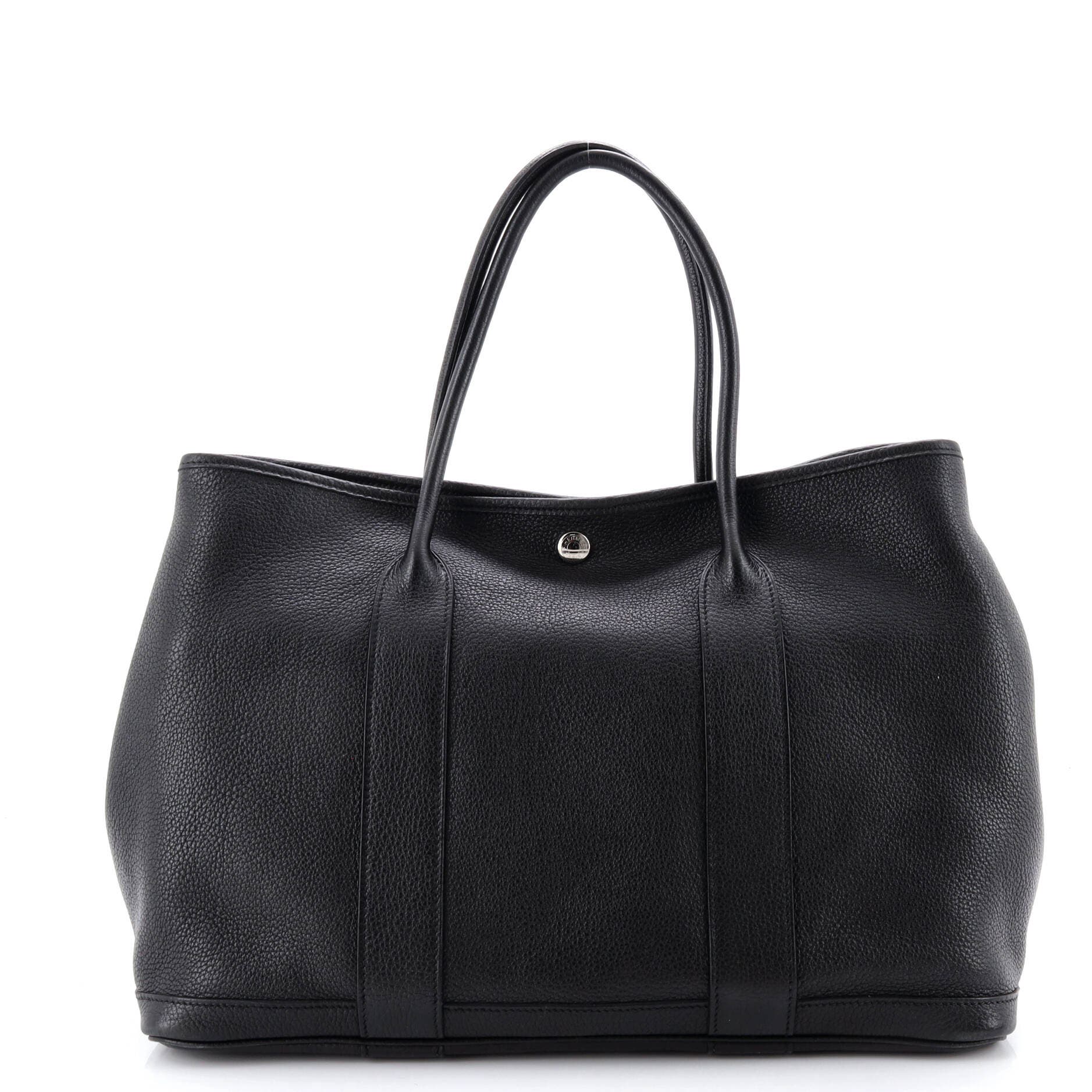Pre-Owned Hermes Garden Party Tote Leather 36, Alternate, color, Noir