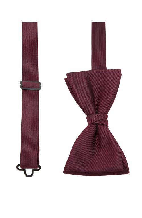 Mango Solid Twill Pre-tied Bow Tie In Burgundy