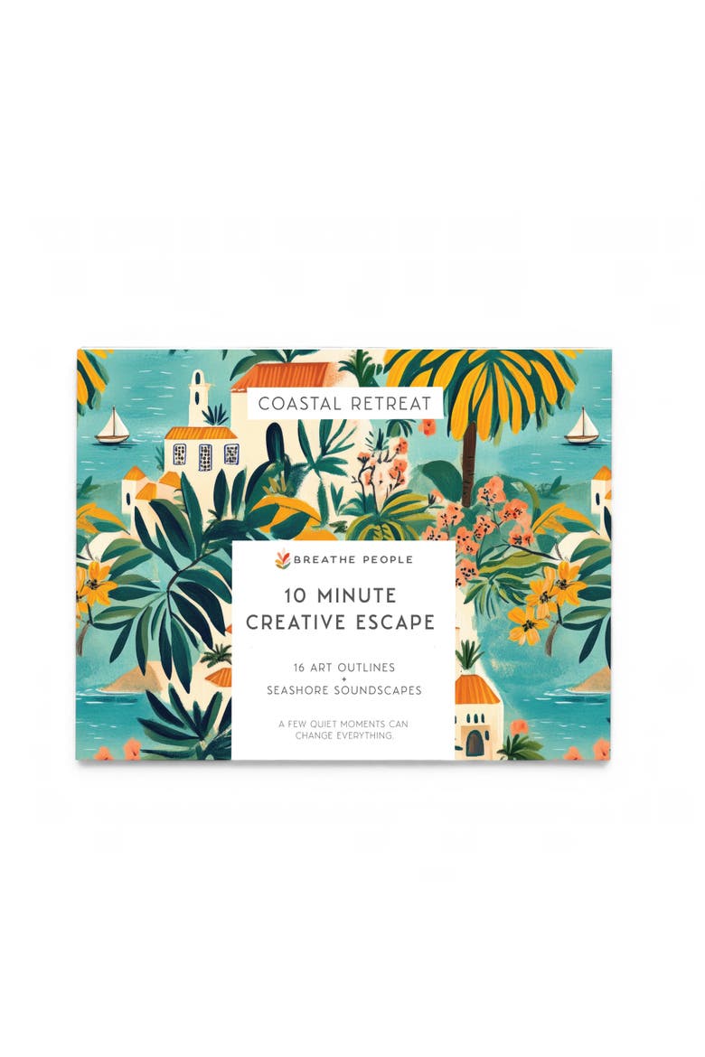 10 Minute Creative Escape Art Book , Coastal Retreat, Main, color, Teal coastal