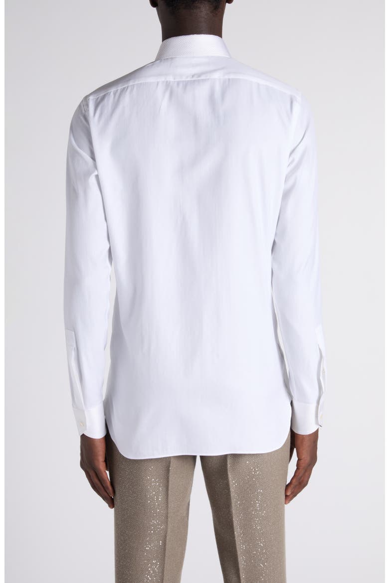 Classic Fit Cotton & Silk Serge Button-Up Shirt, Alternate, color, WAA OPTICAL WHITE
