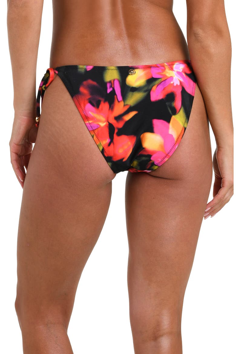 Floressence Side Tie Bikini Bottoms, Alternate, color, BLACK MULTI