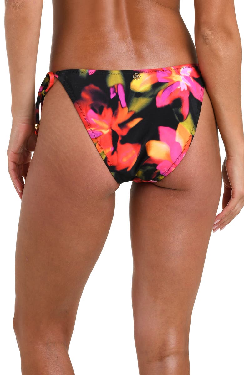 Sunshine 79 Floressence Side Tie Bikini Bottoms, Alternate, color, Black Multi