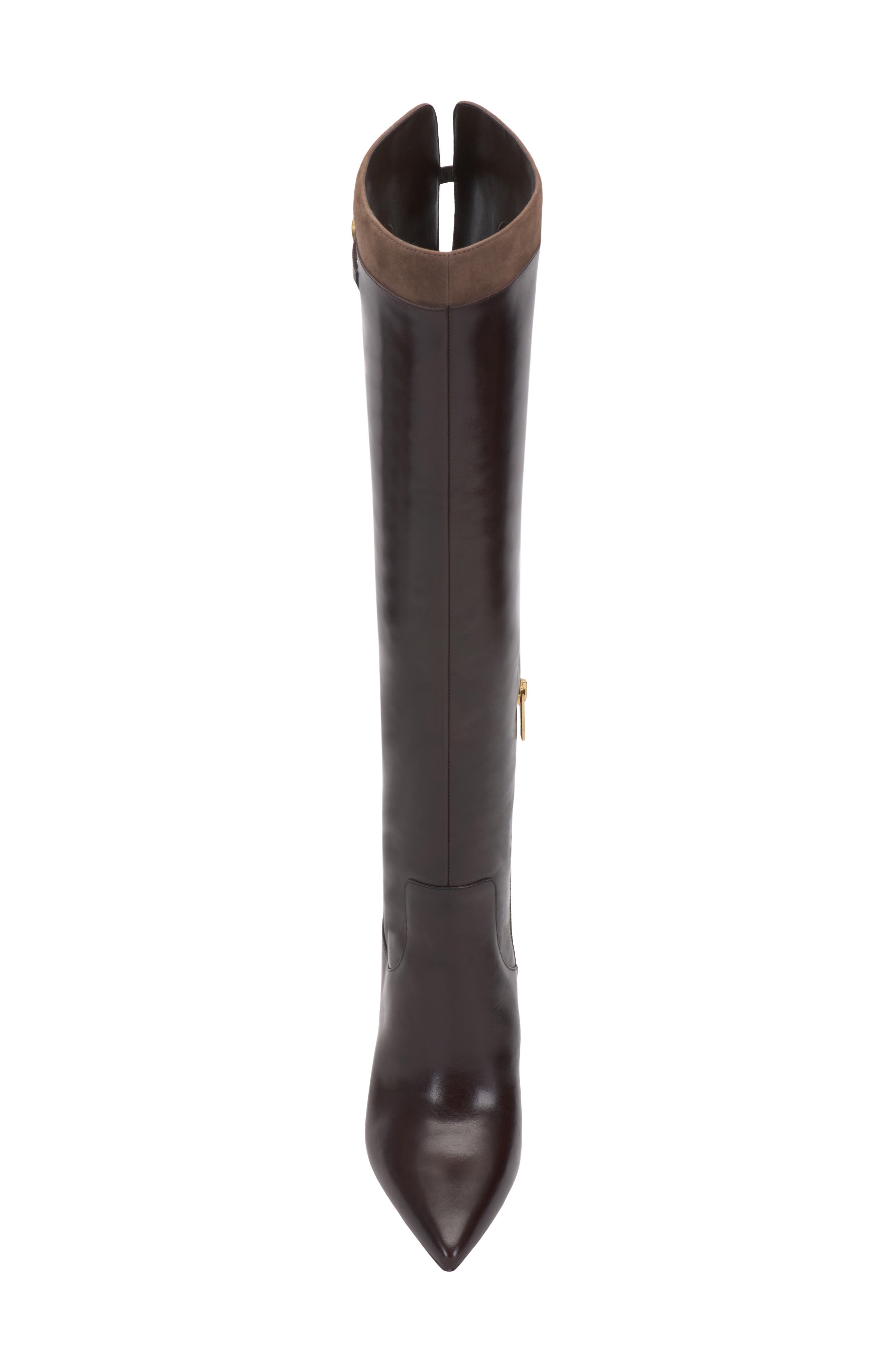 Meleis Croc Embossed Knee High Boot, Alternate, color, BROWNIE