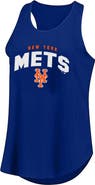 FANATICS Women's Fanatics Blue New York Mets Plus Size Wordmark Racerback Scoop Neck Tank Top