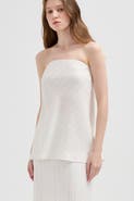 nuaje nuaje Rhea Strapless Bias Linen Top