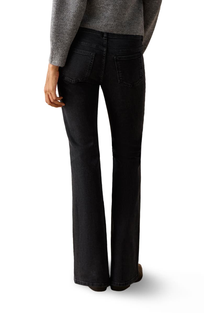 MANGO TEEN Button Tab Low Rise Flare Jeans, Alternate, color, Black Denim