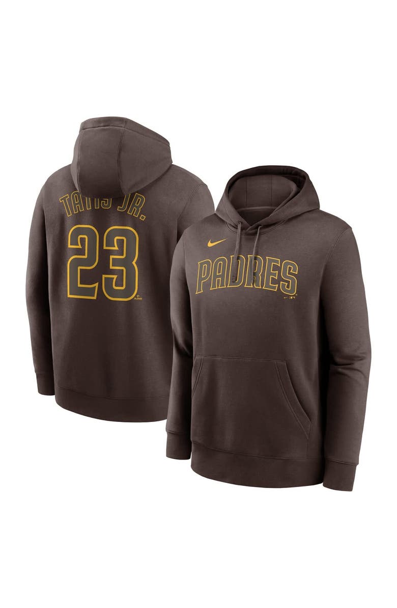 Nike Men's Nike Fernando Tatis Jr. Brown San Diego Padres Player Name & Number Club Fleece Pullover Hoodie, Alternate, color, Brown