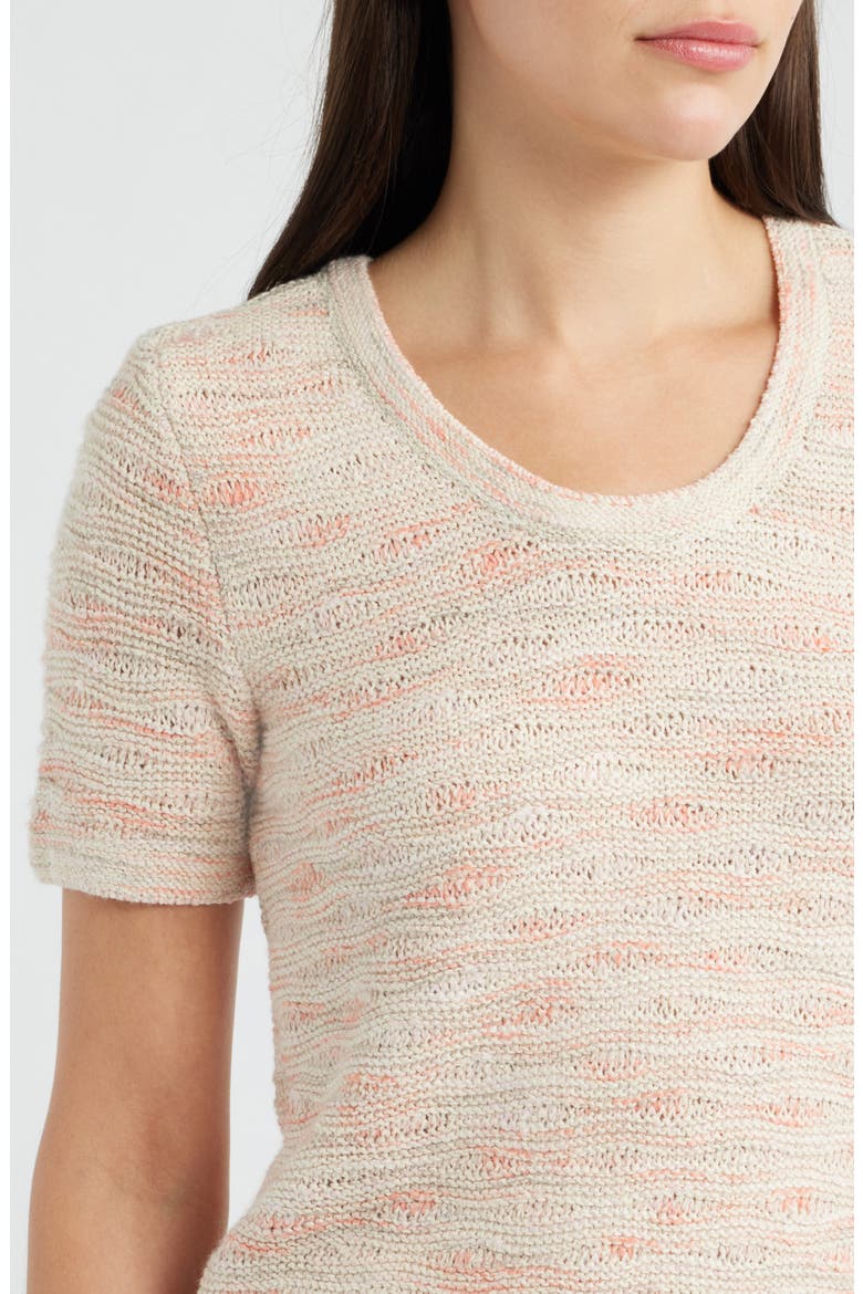 Wave Stitch Cotton Blend Sweater, Alternate, color, PINK MULTI