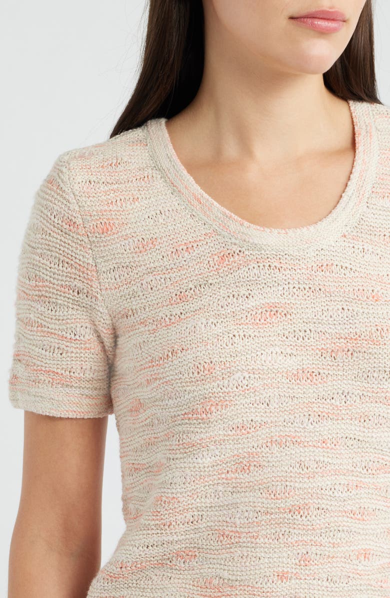 NIC+ZOE Wave Stitch Cotton Blend Sweater, Alternate, color, Pink Multi