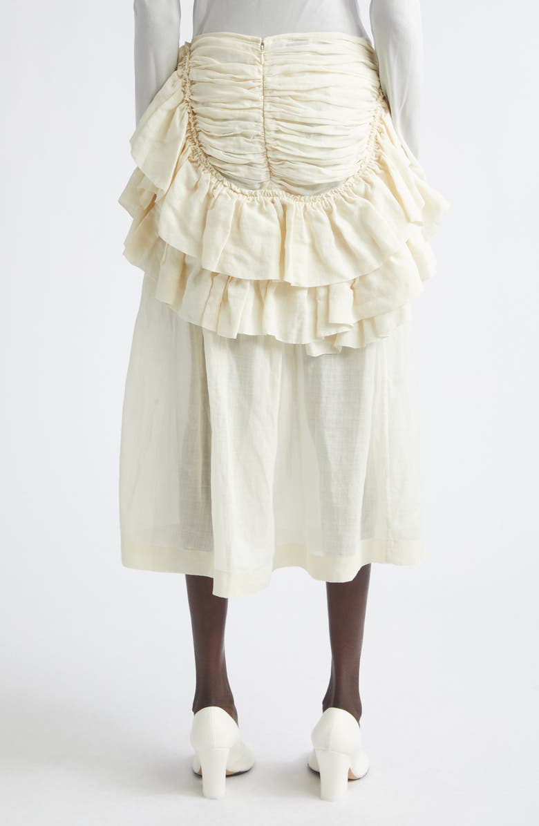 Dries Van Noten Shelby Ruffle Mousseline Convertible Skirt, Alternate, color, Ivory