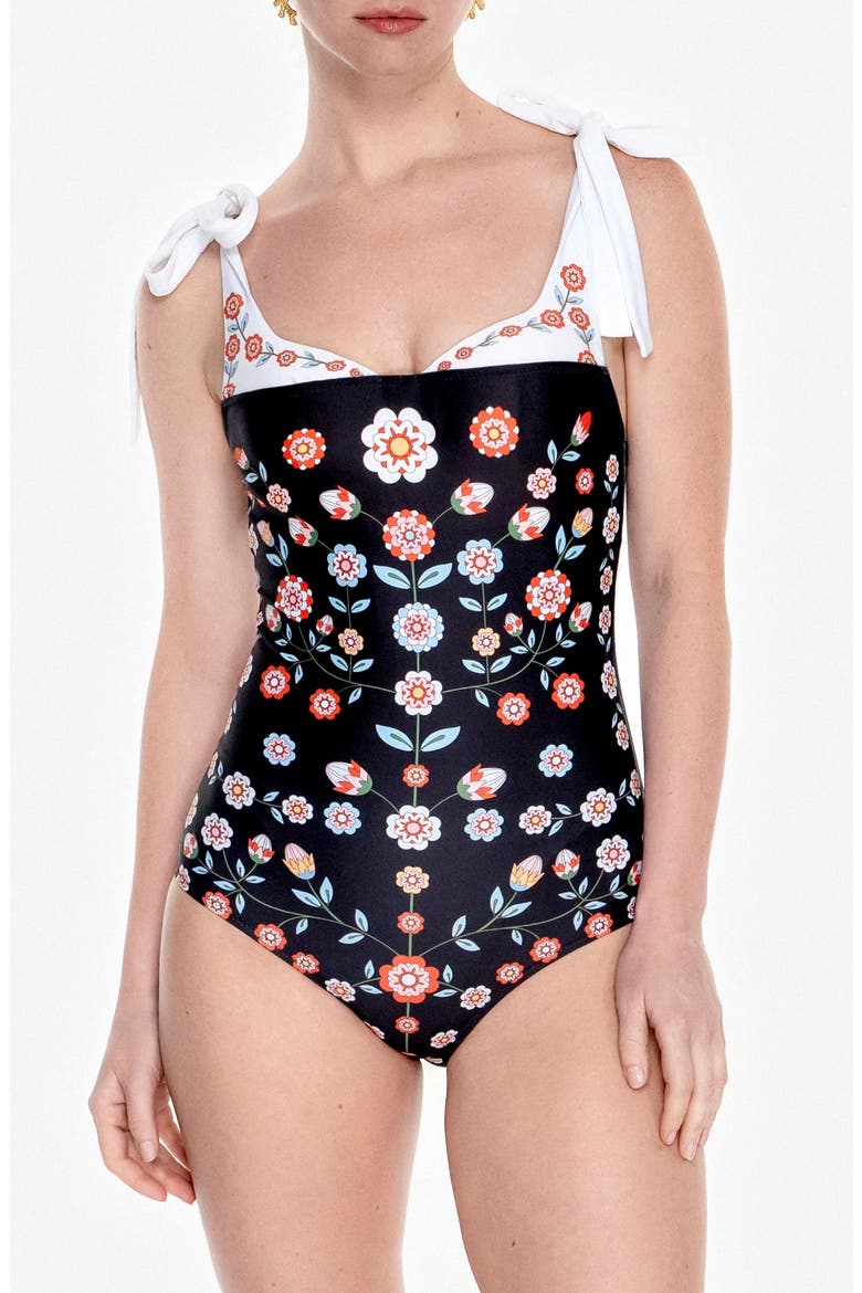 Ballerina One-Piece Swimsuit, Main, color, black