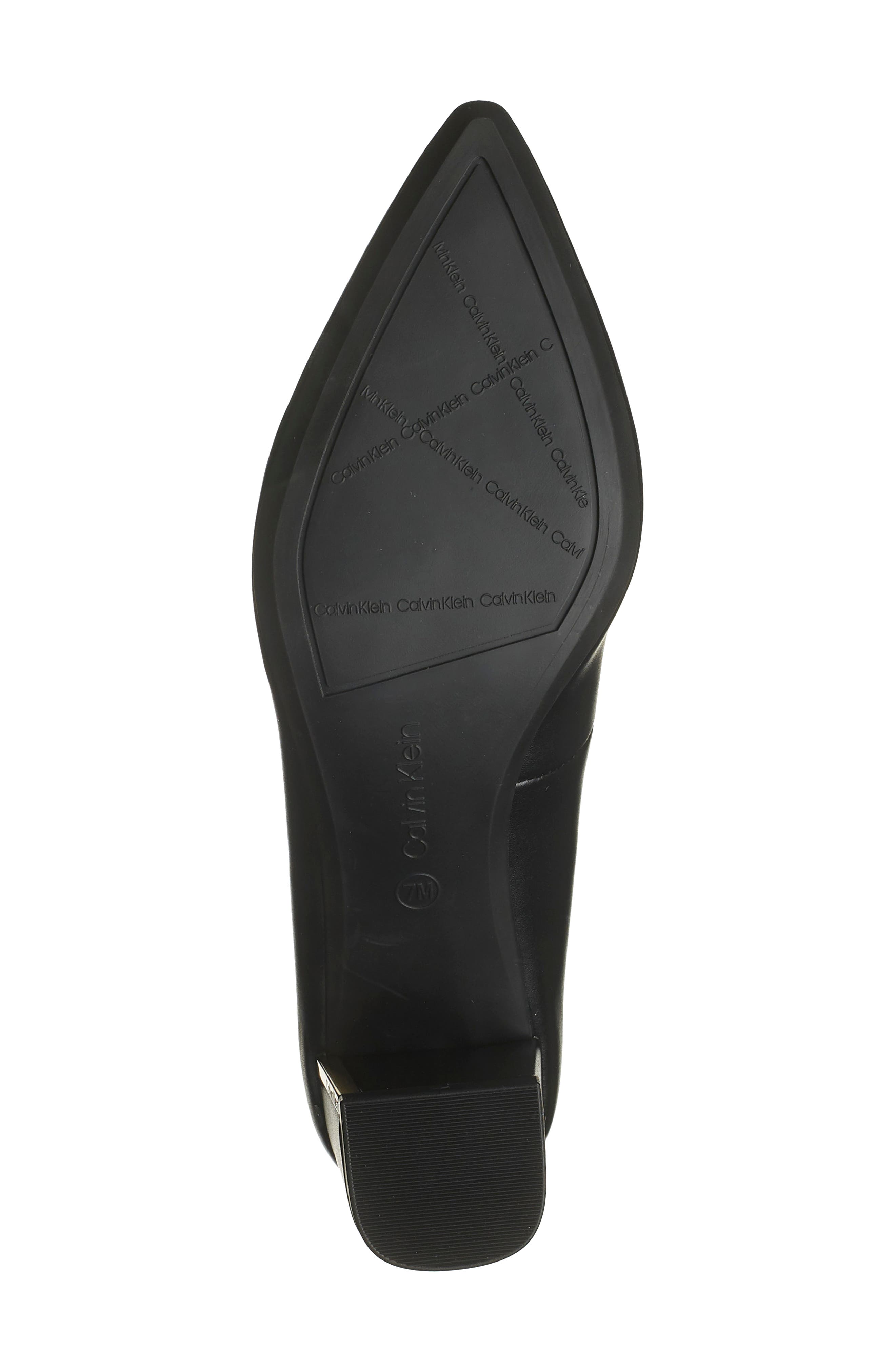 Calvin Klein Natalia Pointed Toe Flat, Alternate, color, Black