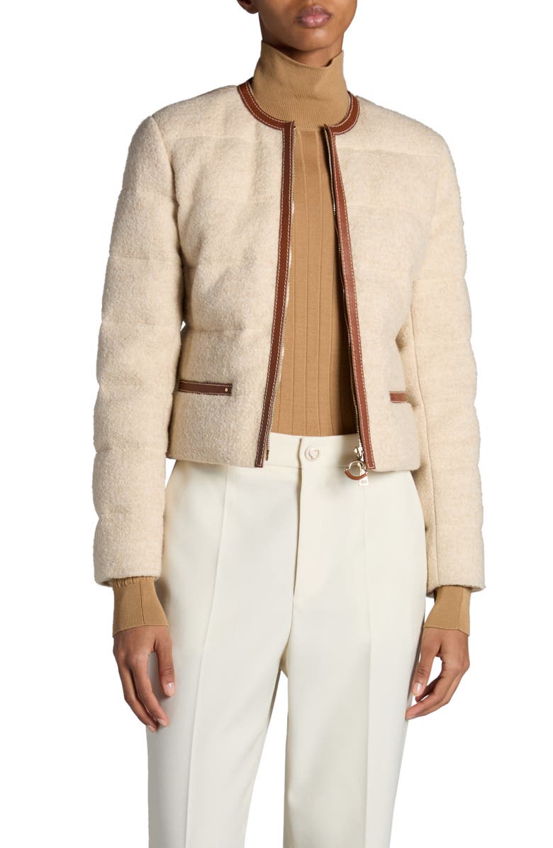 Moncler Serinde Bouclé & Quilted Down Jacket, Main, color, 