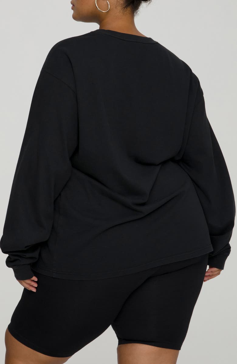 Good American Long Sleeve Crewneck T-Shirt, Alternate, color, 