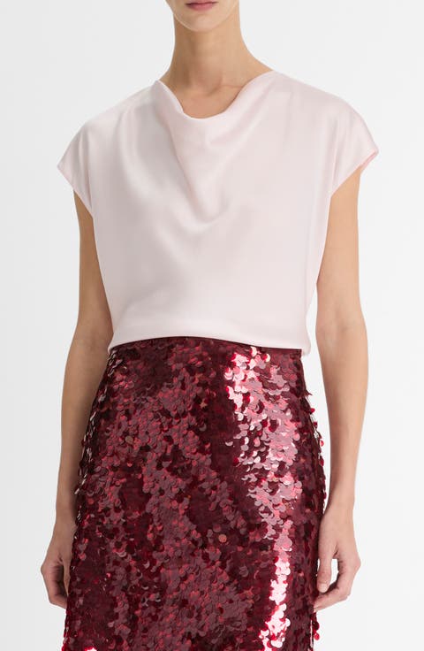 Cowl Neck Silk Blouse
