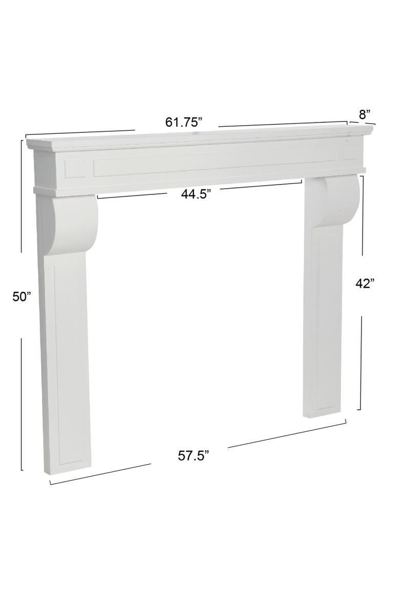 Lodge Decorative Fireplace Mantel, Flat Paintable White, Alternate, color, White
