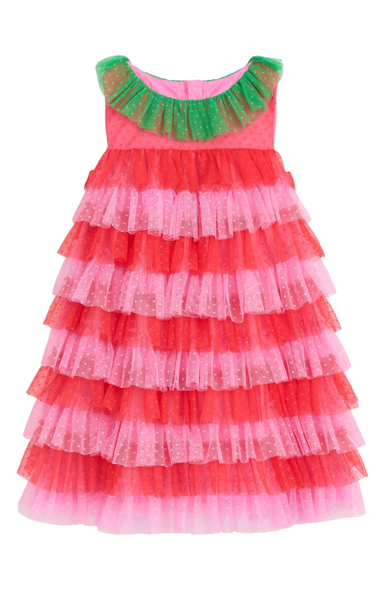 Mini Boden Strawberry Tiered Tulle Dress, Main, color, 