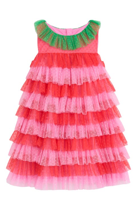 Strawberry Tiered Tulle Dress