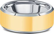 Bliss Diamond Men's Polished Tungsten & Gold Plated Two Tone 8mm Ring Wedding Band