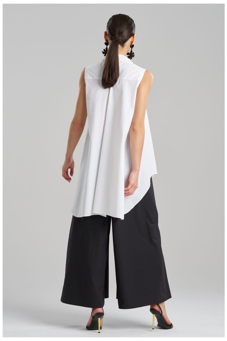 TECHNO POPLIN Sleeveless Trapeze Tunic, Alternate, color, WHITE