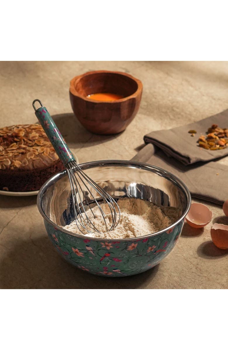 Mela Artisans Aqua Flora Bowl & Whisk Set, Alternate, color, Aqua Flora
