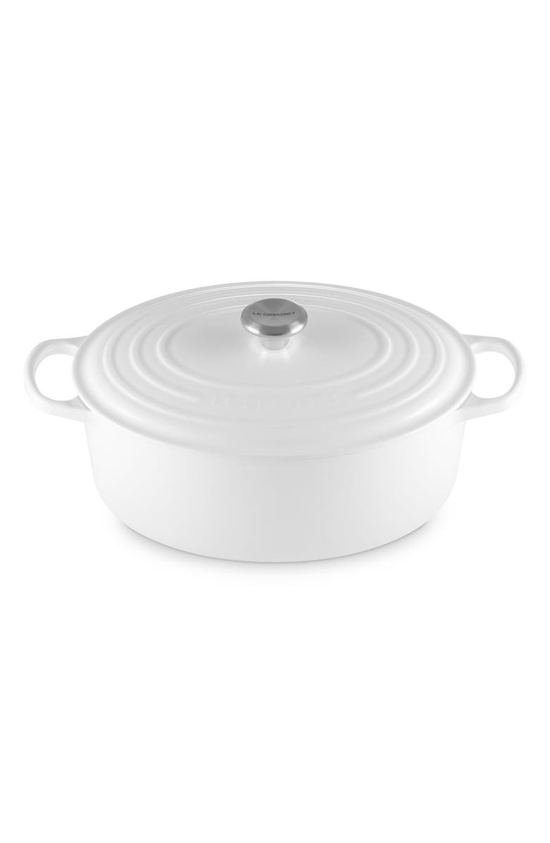 Le Creuset Signature 8-Quart Oval Enamel Cast Iron French/Dutch Oven, Alternate, color, White