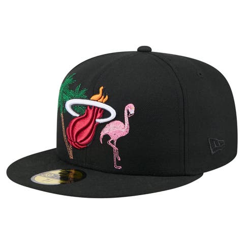 Men's New Era Black Miami Heat State Stitch 59FIFTY Fitted Hat