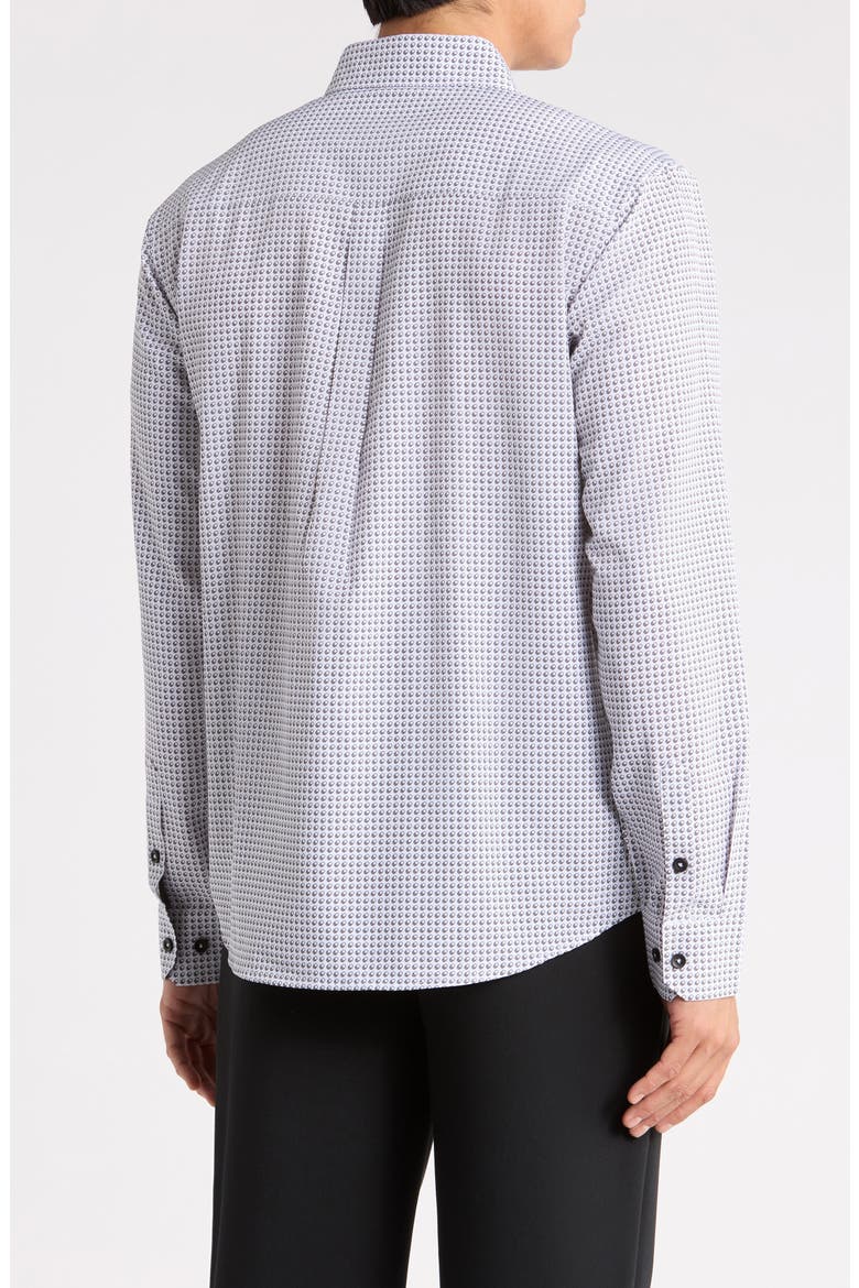 Micro Print Button-Up Shirt, Alternate, color, WHITE