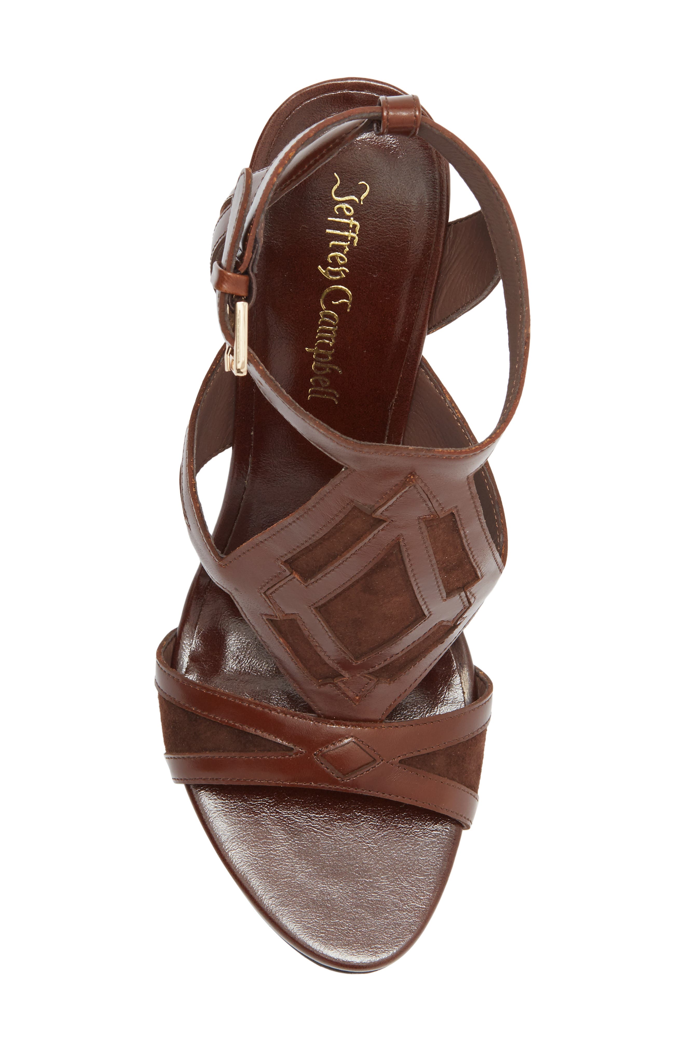 Jeffrey Campbell Tam-Tam Wedge Sandal, Alternate, color, Brown Combo