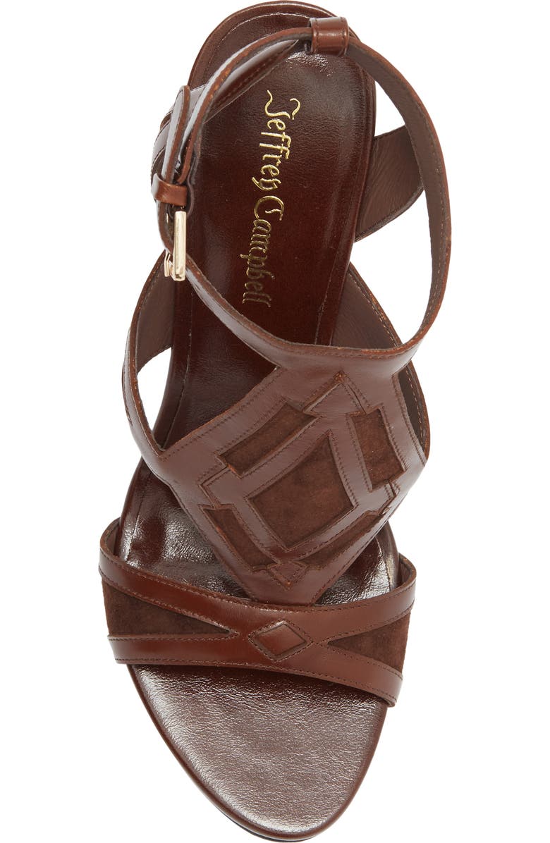 Jeffrey Campbell Tam-Tam Wedge Sandal, Alternate, color, Brown Combo