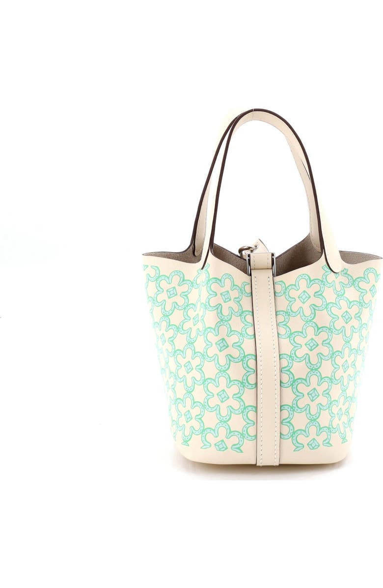 Pre-Owned Hermes Picotin Lock Bag Lucky Daisy Printed Swift Micro, Alternate, color, Nata