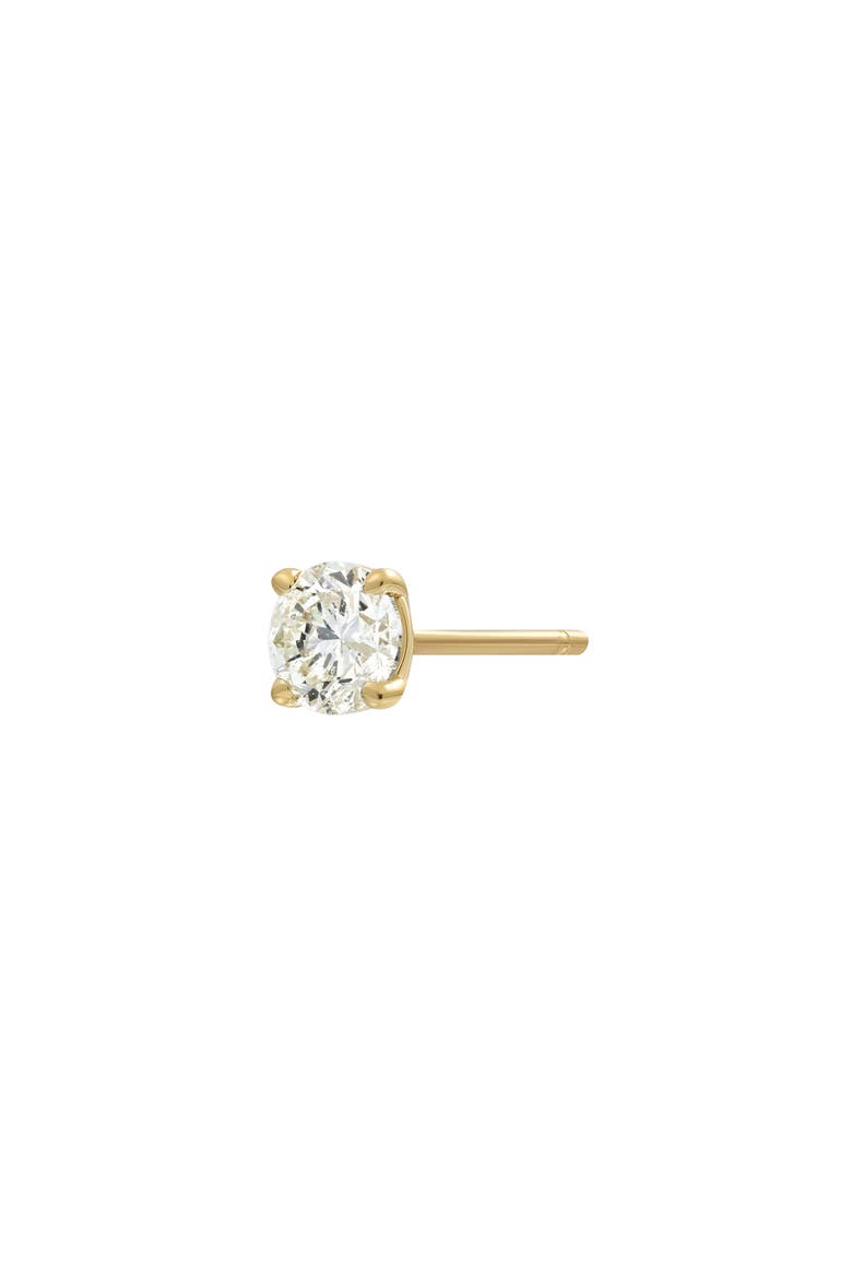 14K Gold Single Diamond Stud Earring, 0.37ct., Main, color, 14K YELLOW GOLD
