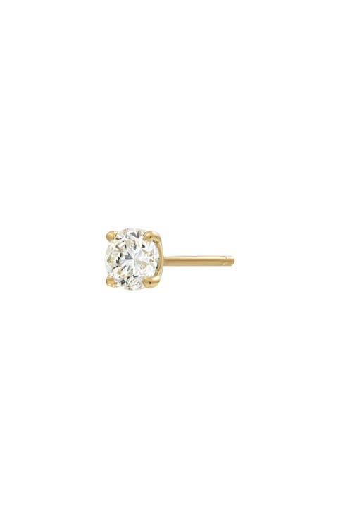 14K Gold Single Diamond Stud Earring