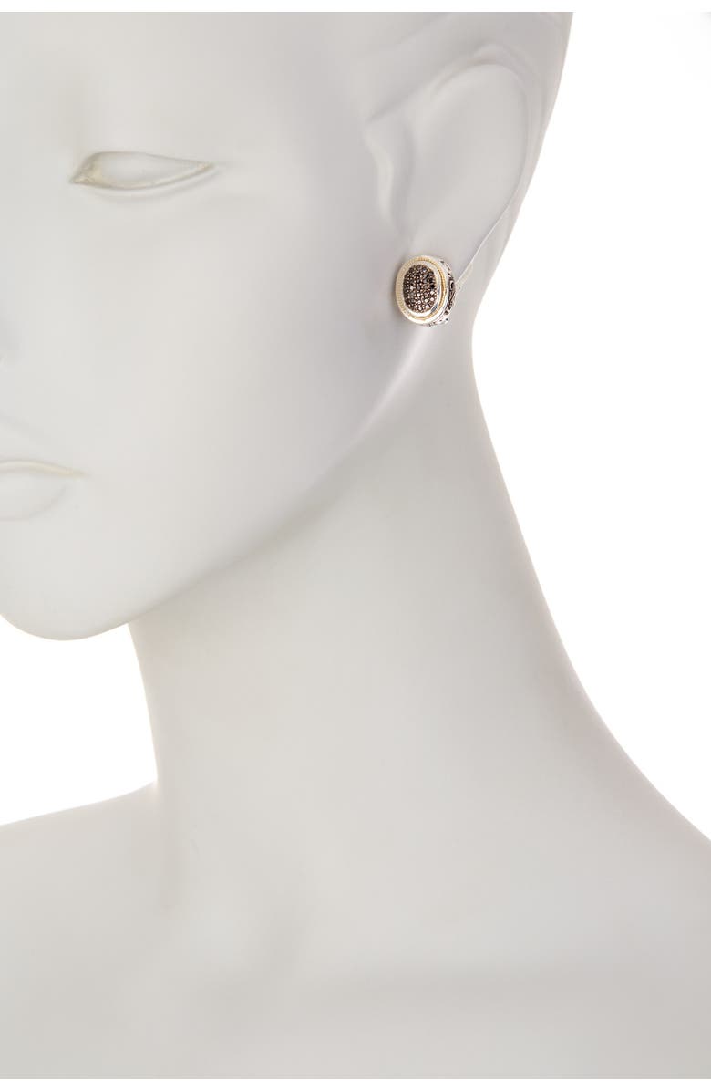 EFFY Sterling Silver & 18K Yellow Gold Black Diamond Stud Earrings - 0.62 ctw, Alternate, color,