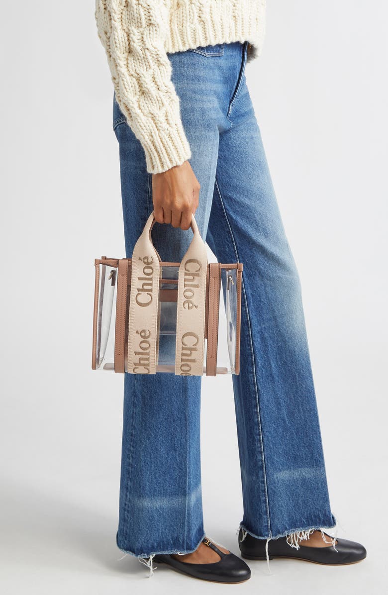 Chloé Small Woody Jelly & Leather Tote Bag, Alternate, color,