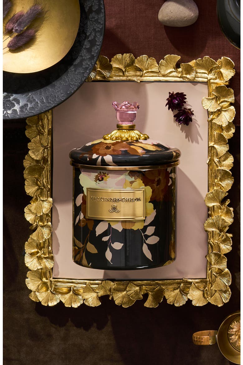 Wild Rose Small Enameled Steel Canister, Alternate, color, BROWN