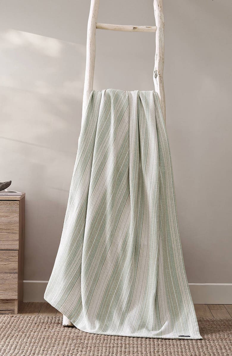 Tommy Bahama Sandy Shore Stripe Throw Blanket, Alternate, color, Sage Green
