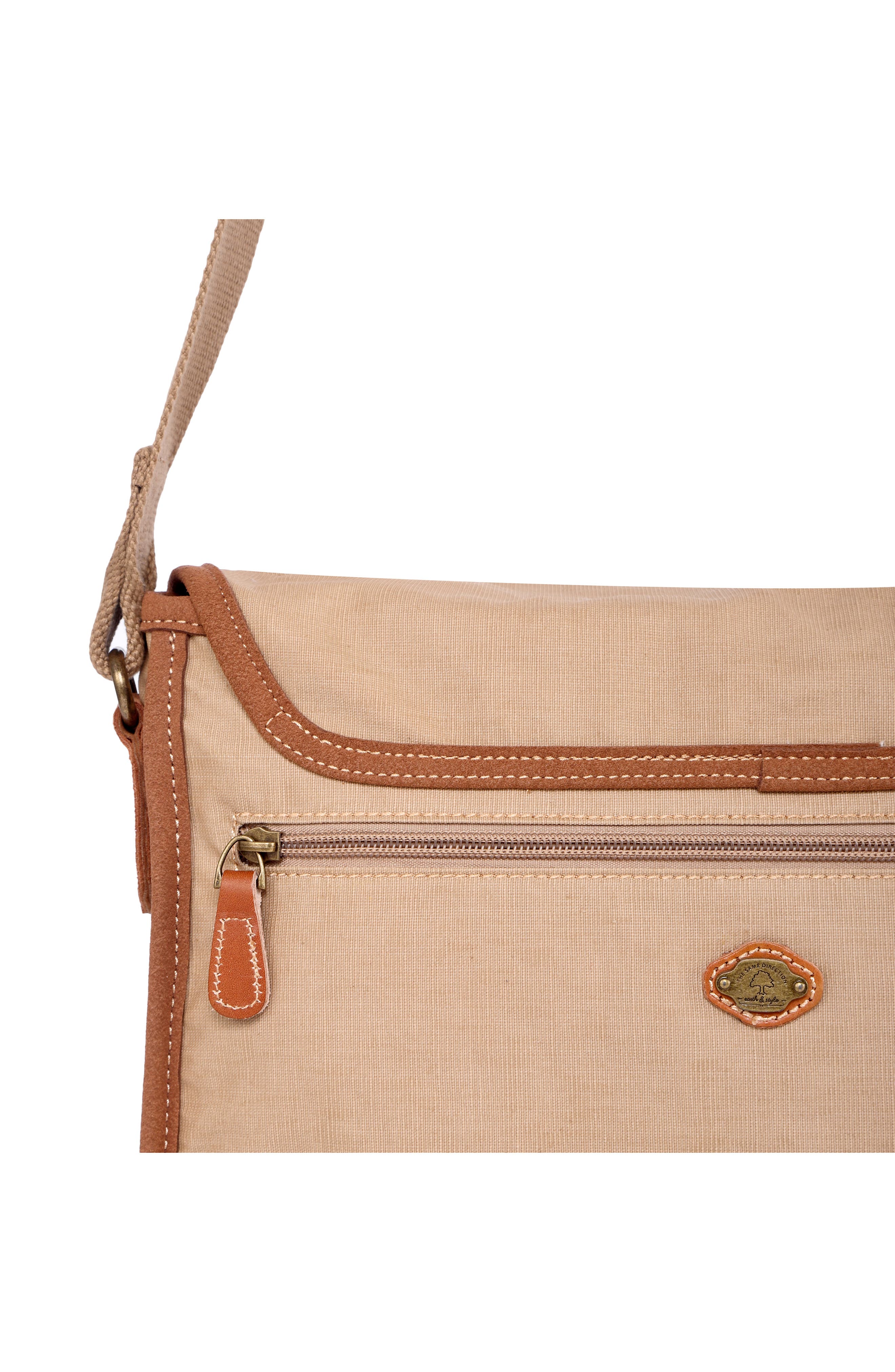 THE SAME DIRECTION Dolphin Studded Messenger Bag, Alternate, color, 