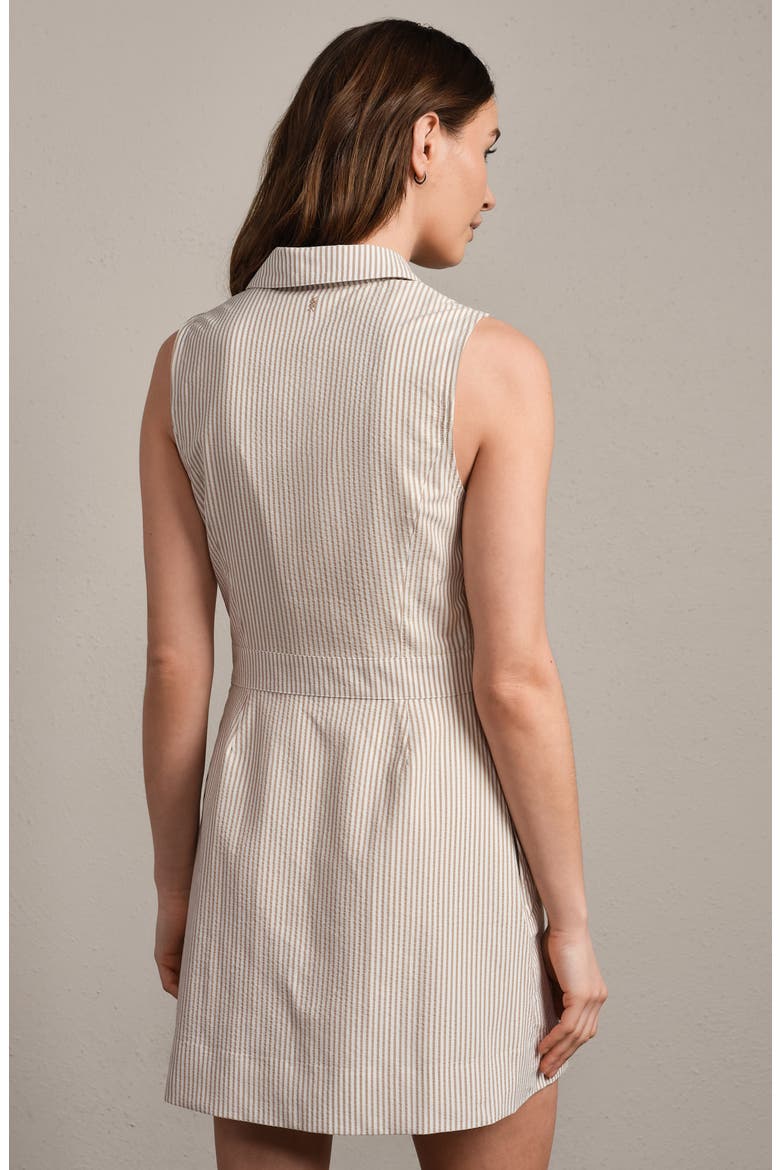 Saltair Stripe Seersucker Minidress, Alternate, color, TAUPE STRIPE