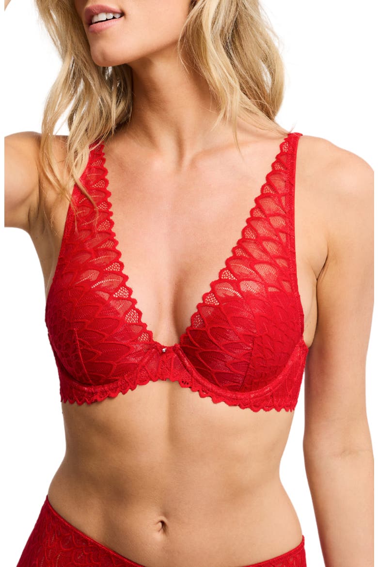 Lacey Mystique Lace Underwire Bra, Main, color, SWEET RED