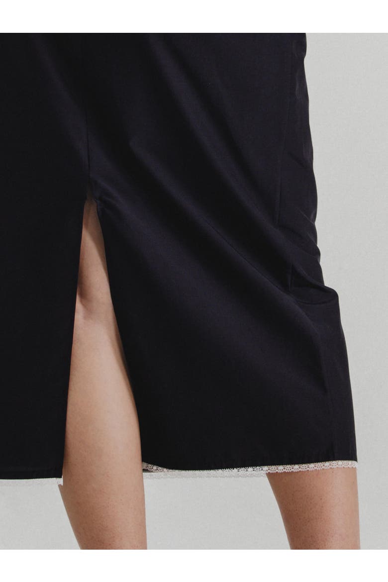 Silk Cotton Skirt, Alternate, color, Black