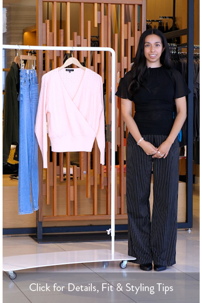 Surplice V-Neck Cotton Blend Pointelle Sweater video