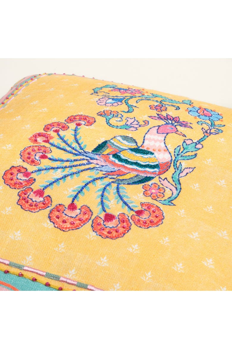 Ghuni Tasseled Embroidered 100% Cotton Home Accent Floral, Alternate, color, Yellow