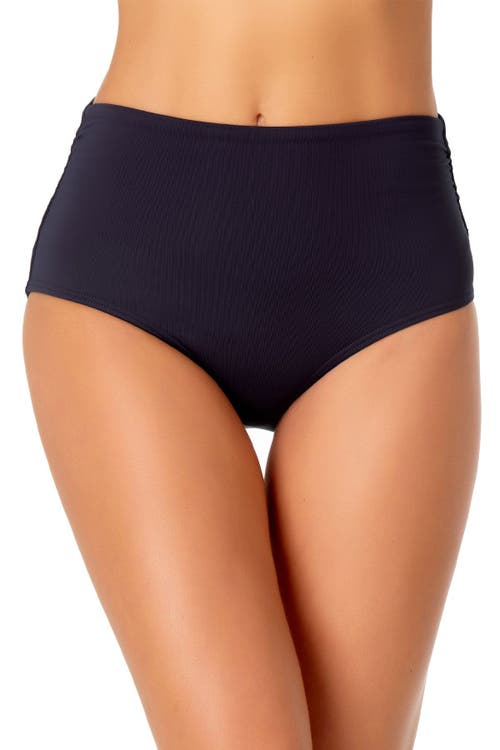 ANNE COLE LIVE IN COLOR CONVERTIBLE HIGH WAIST SHIRRED SWIM BOTTOM 