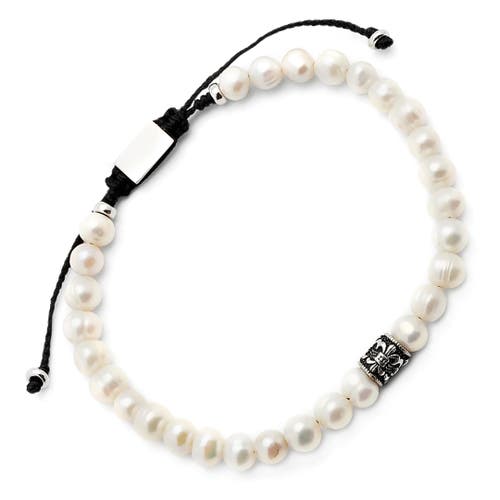 Jan Leslie Freshwater Pearl Bracelet With Filigree Spacers In White
