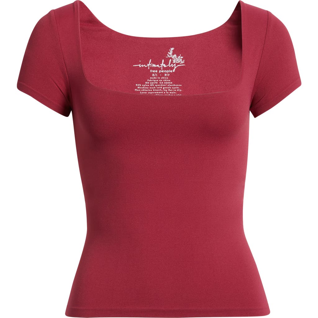 Free People Clean Lines Baby T-shirt In Red