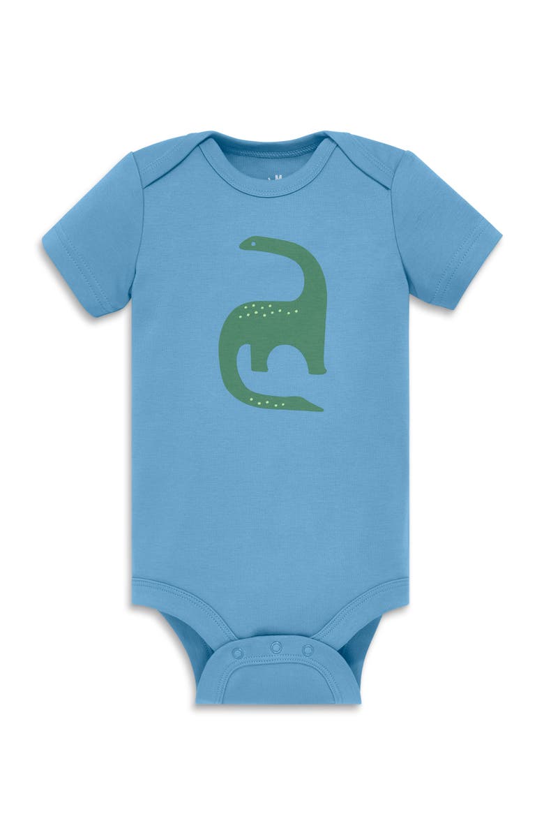 ZDNU 81024678 Organic Short Sleeve Dino Babysuit, Alternate, color,